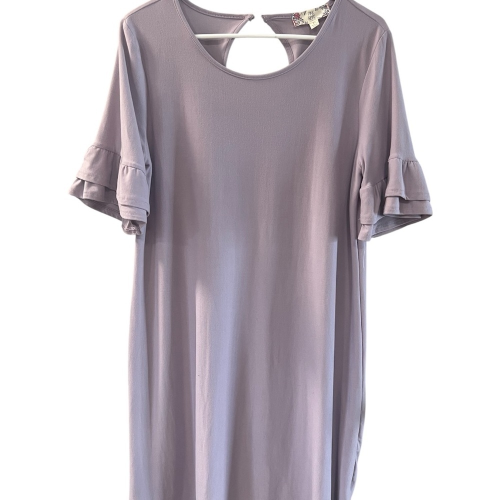Pink Rose Vintage Lavender Ruffle-Sleeve Midi Dress size XL NWOT